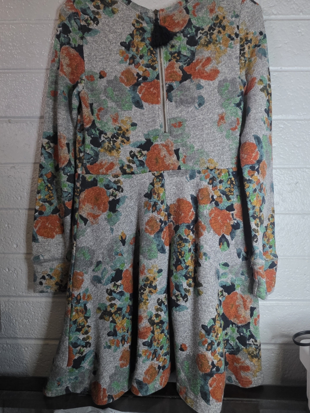 Anthropologie Saturday/Sunday grey heathered French terry knit long-sleeve dress - Picture 9 of 10